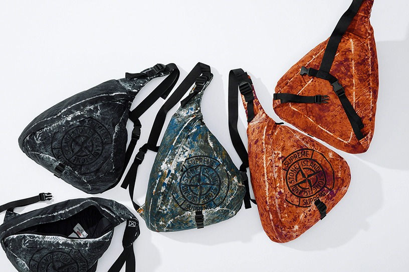 Supreme®/Stone Island® Painted Camo Nylon Shoulder Bag