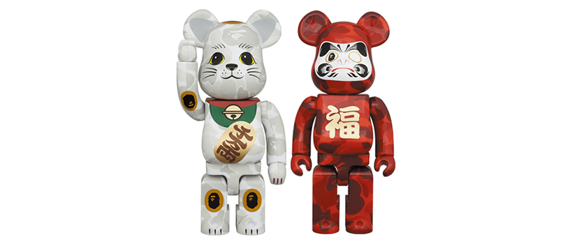 BE@RBRICK 招き猫 金×赤 100％ & 400％