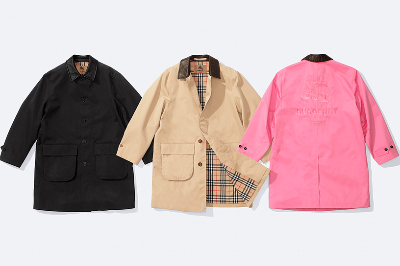 Supreme®/Burberry® Leather Collar Trench