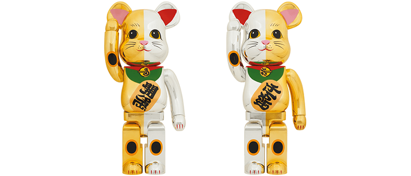 BE@RBRICK 招き猫 開運 銀×千万両 金 1000％