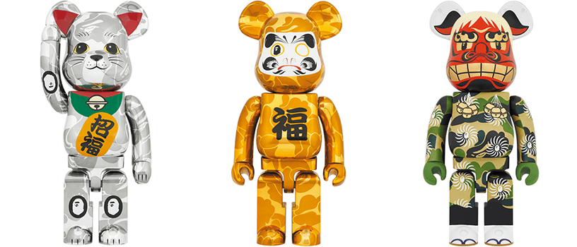 BE@RBRICK BAPE 招き猫 金メッキ&達磨 銀メッキ 100%&400