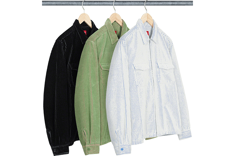 2-Tone Corduroy Zip Up Shirt