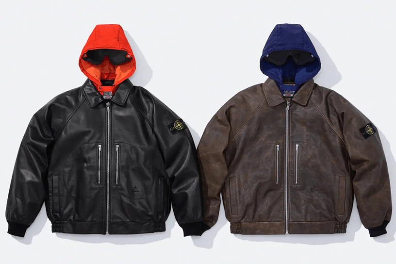 Supreme®/Stone Island® Leather Bomber Jacket