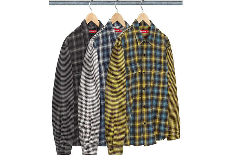 Houndstooth Plaid Flannel Shirt