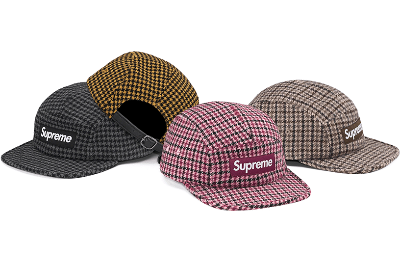 Houndstooth Wool Camp Cap