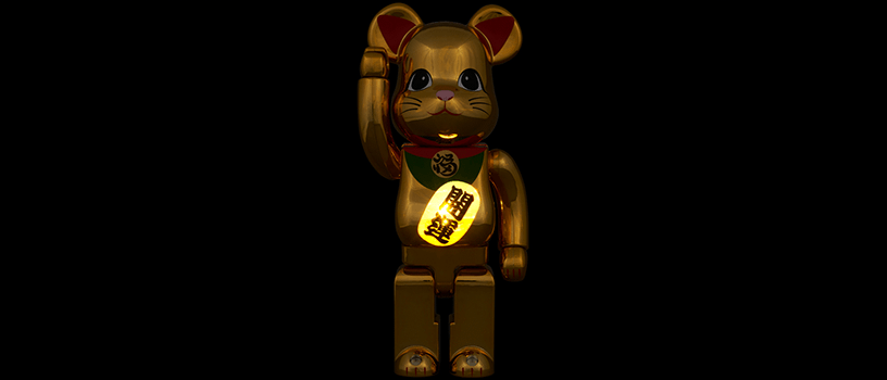 2024年1月30日（火）12時～】BE@RBRICK 招き猫 開運 金メッキ 発光 