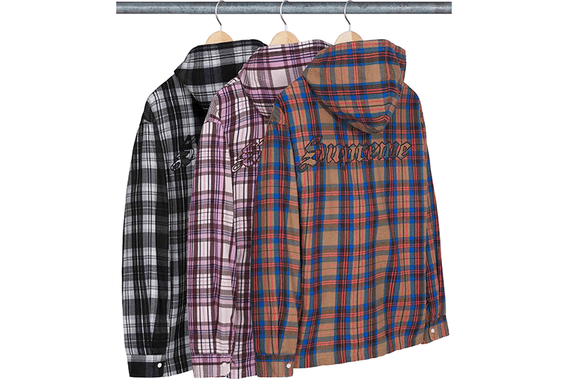 Printed Hooded Flannel Shirt