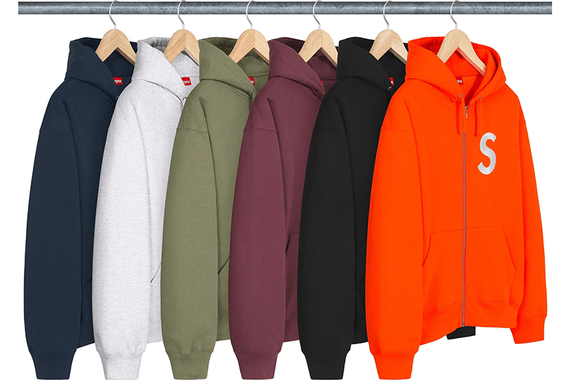 S Logo Zip Up Hooded Sweatshirt