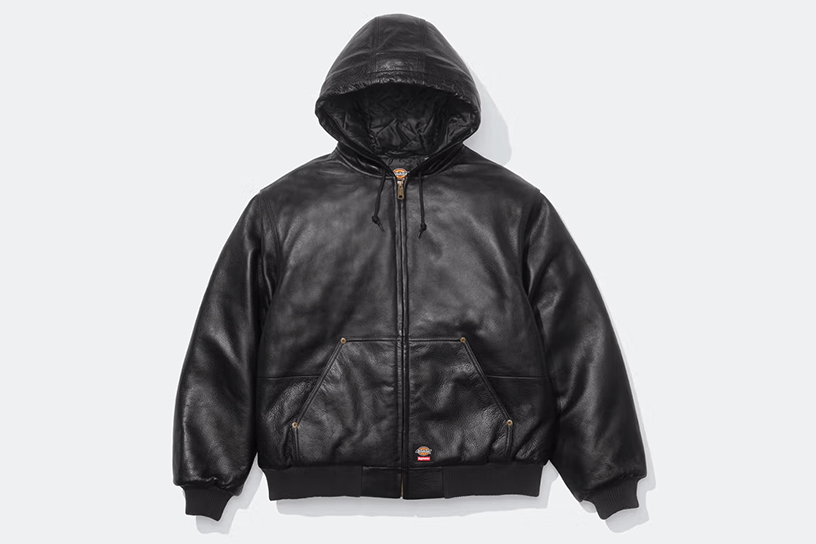 Supreme®/Dickies® Hooded Leather Work Jacket