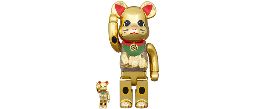 【抽選：2025年5月18日（日）まで】BE@RBRICK 招き猫 小判 開運 弍 金メッキ