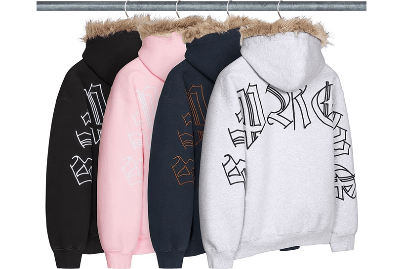 Faux Fur Zip Up Hooded Sweatshirt
