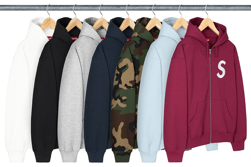 S Logo Zip Up Hooded Sweatshirt