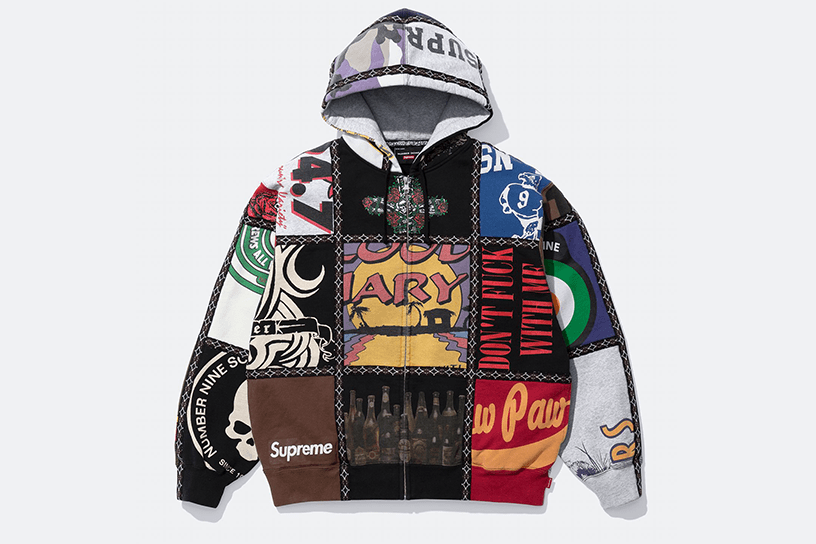Supreme®/Number (N)ine® Patchwork Zip Up Hooded Sweatshirt